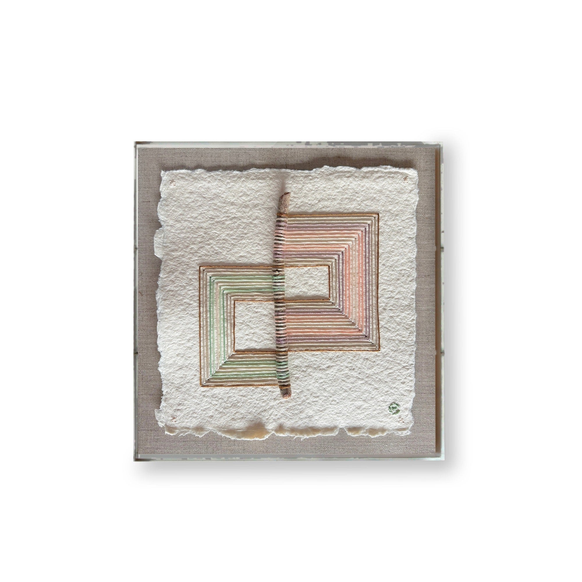 Nesting #354 by Natalie Ciccoricco in a 10" x 10" shadowbox frame