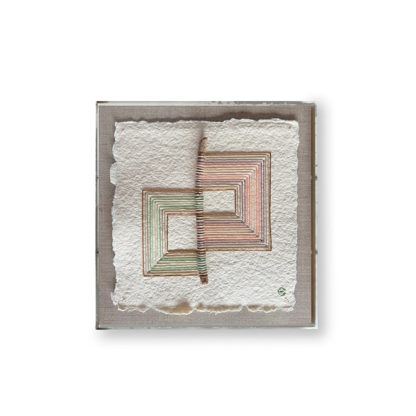 Nesting #354 by Natalie Ciccoricco in a 10" x 10" shadowbox frame
