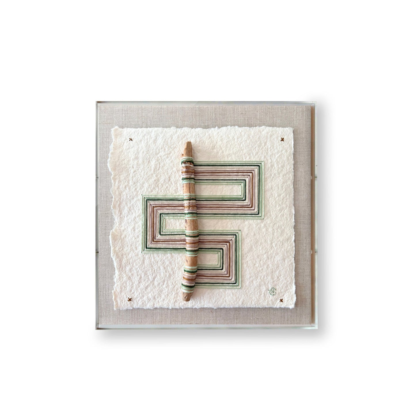 Nesting #368 by Natalie Ciccoricco in a 10" x 10" shadowbox frame