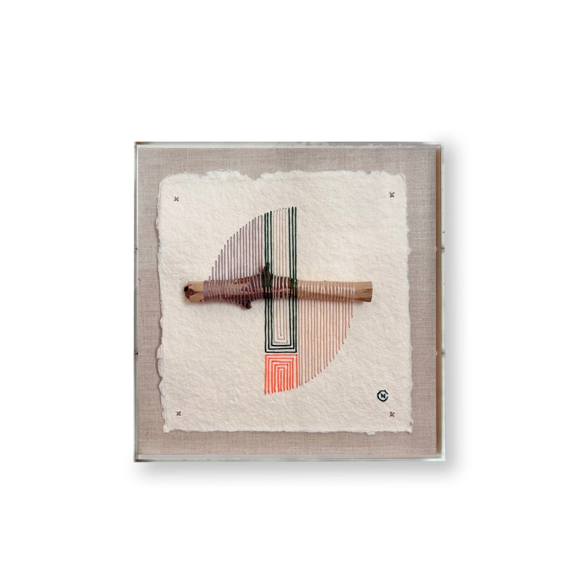 Nesting #371 by Natalie Ciccoricco in a 10" x 10" shadowbox frame
