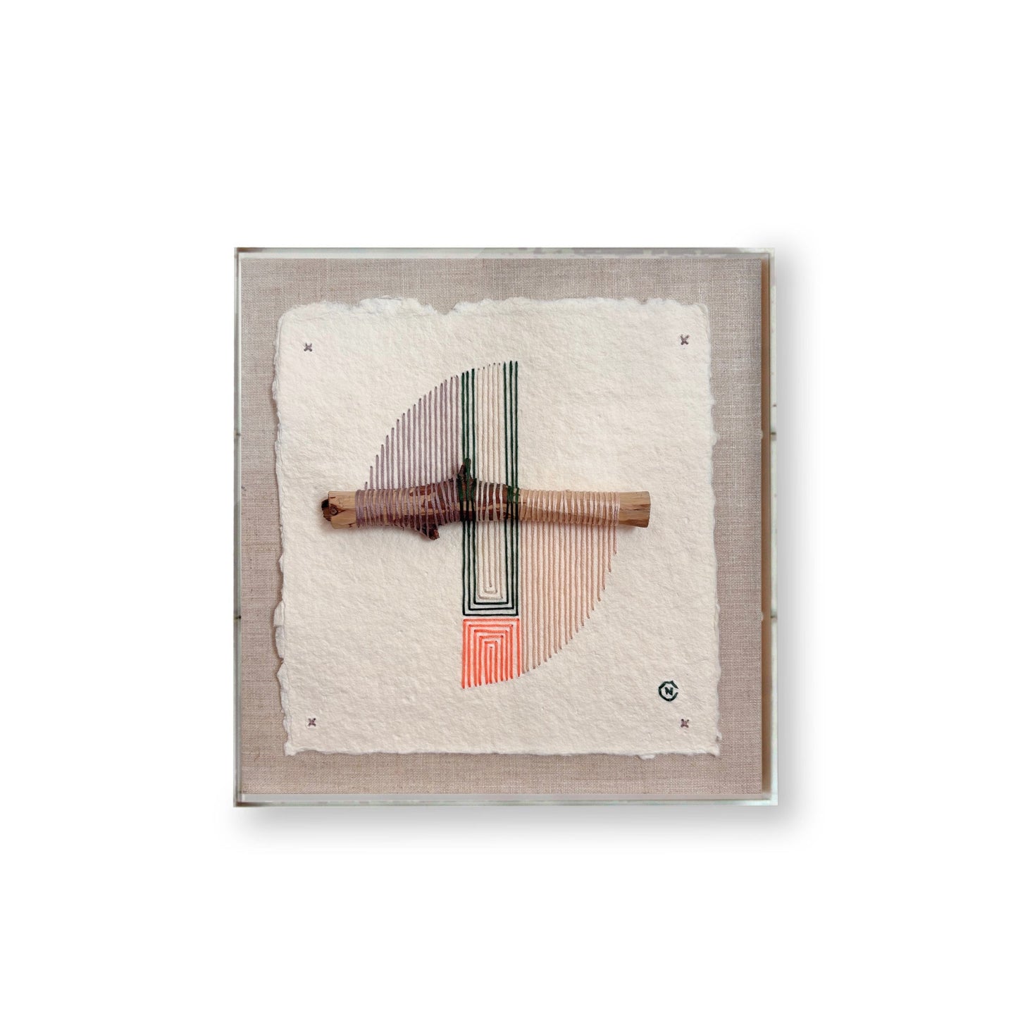 Nesting #371 by Natalie Ciccoricco in a 10" x 10" shadowbox frame