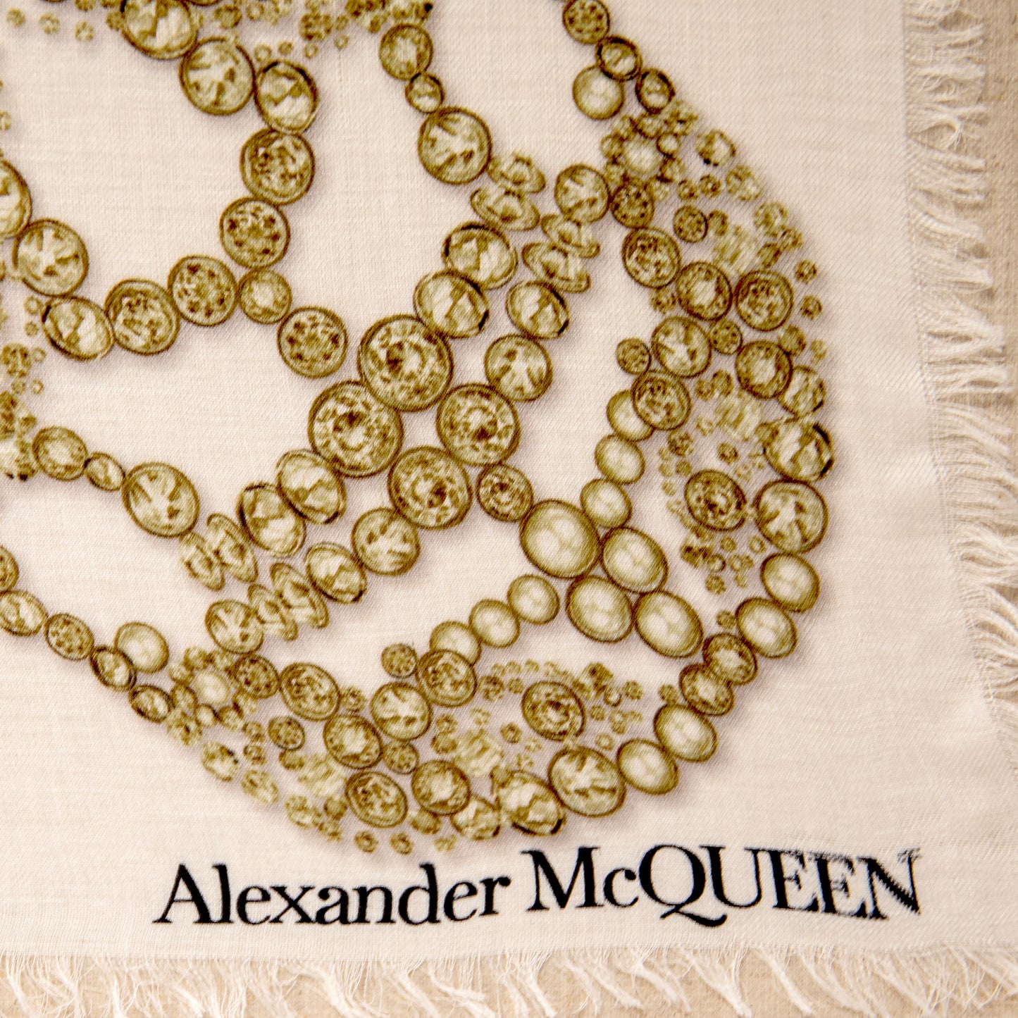 Framed Alexander McQueen Jewel Skull Printed Scarf in 58x58x2 Shadowbox