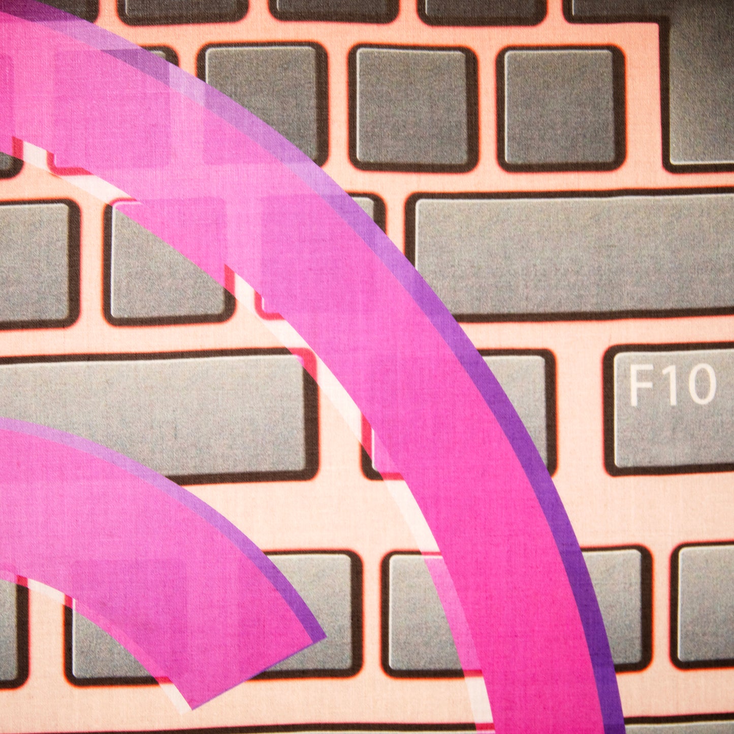 Framed Chanel Interlocking C Logo Keyboard Silk Scarf in 58x58x2" Shadowbox