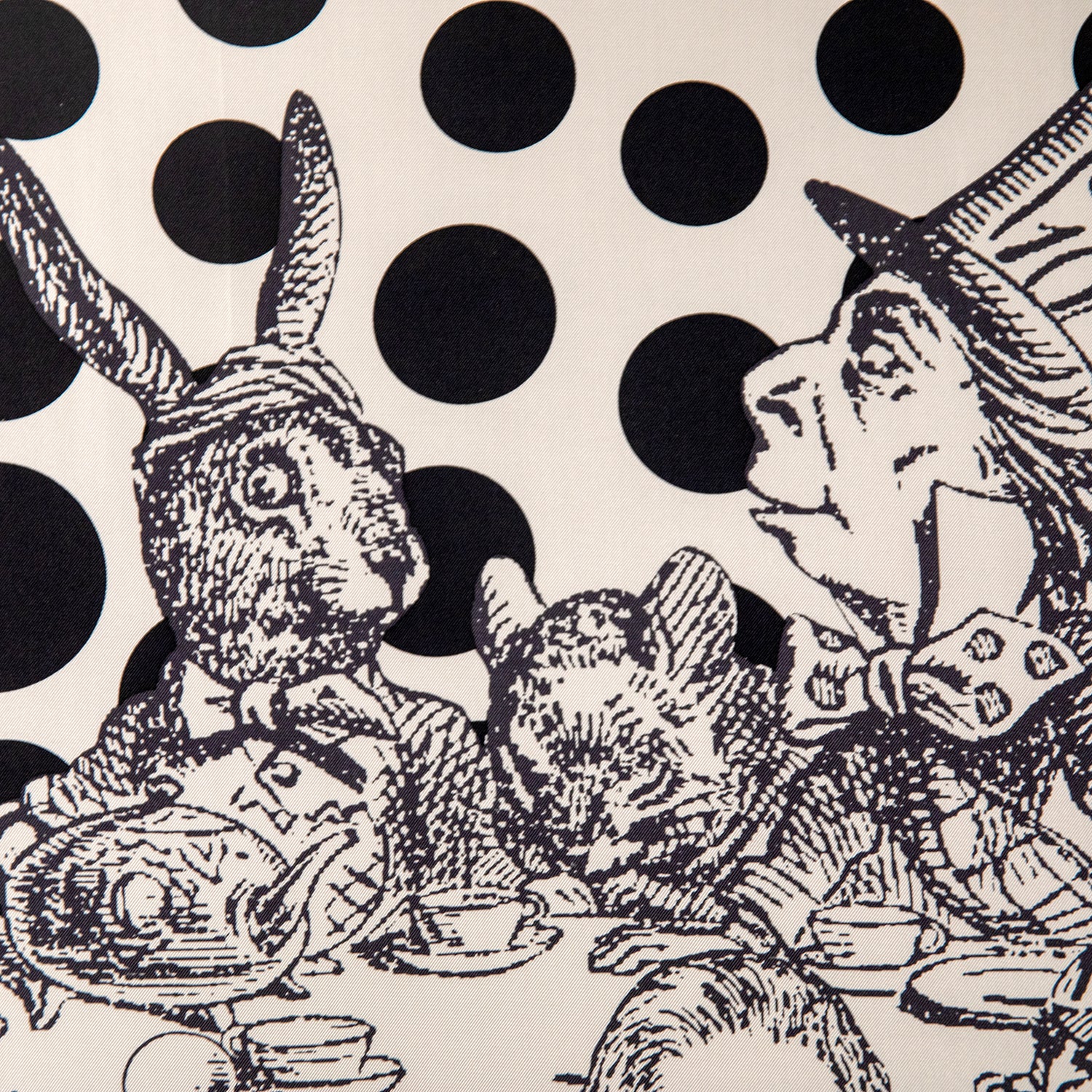 Comme Des Garcons Polkadot Wonderland Silk Scarf detail