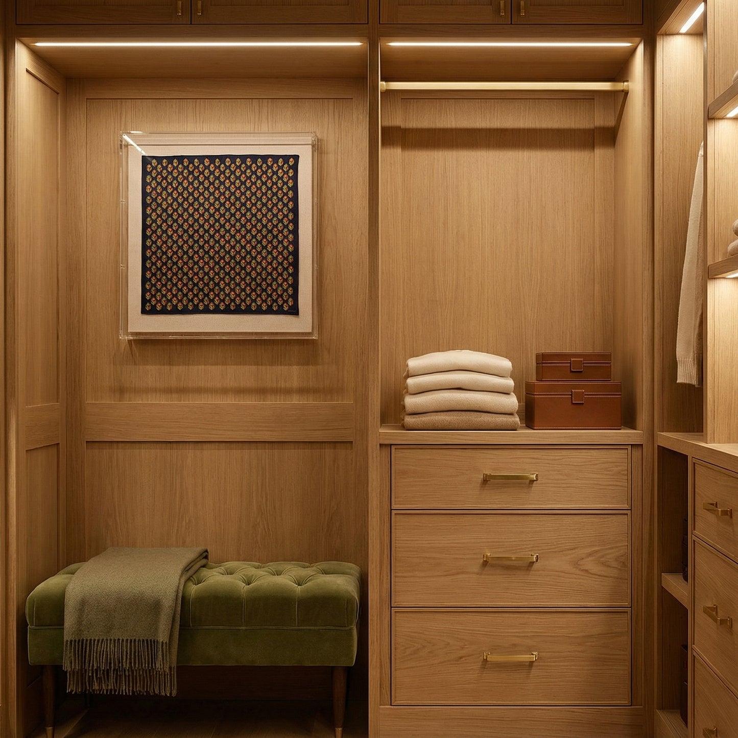 Framed Gucci Patterned G Squares Scarf Blue and Red in a 20x20x3 Shadowbox