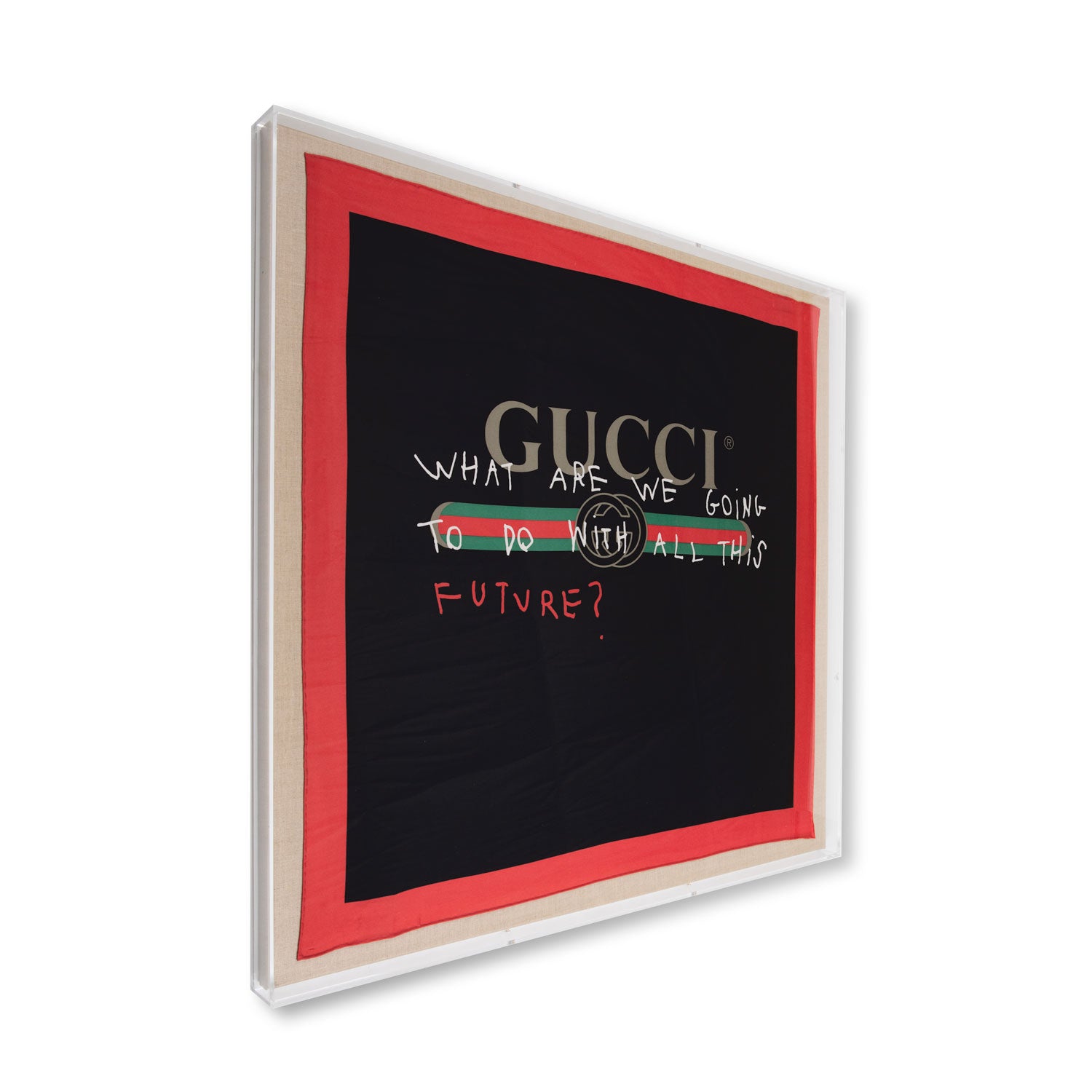 Framed Gucci Future Coco Captain Scarf in a 36x36x2 Shadowbox