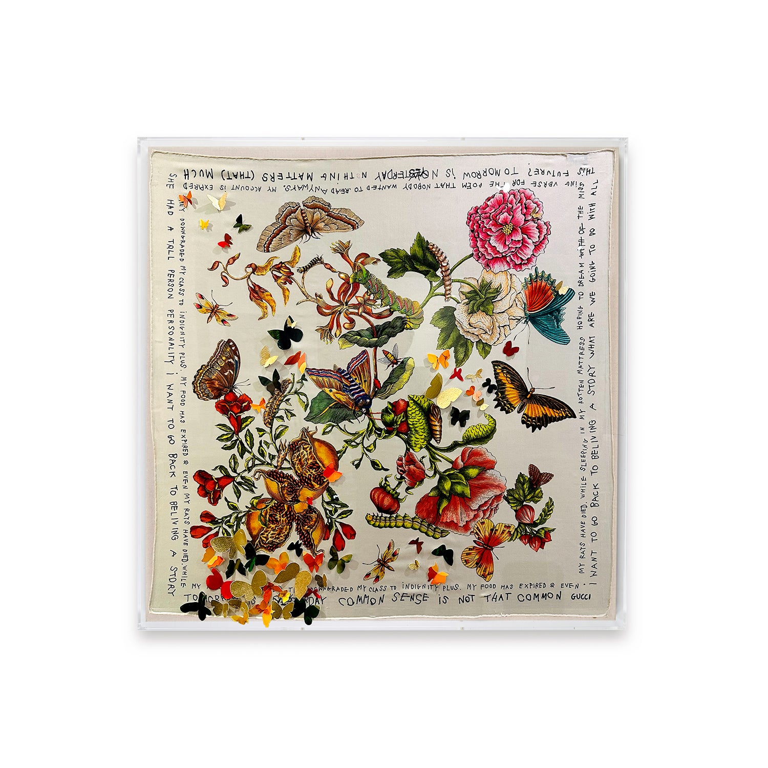 Framed Embellished Gucci Garden Coco Captain in a 36x36x2 Shadowbox