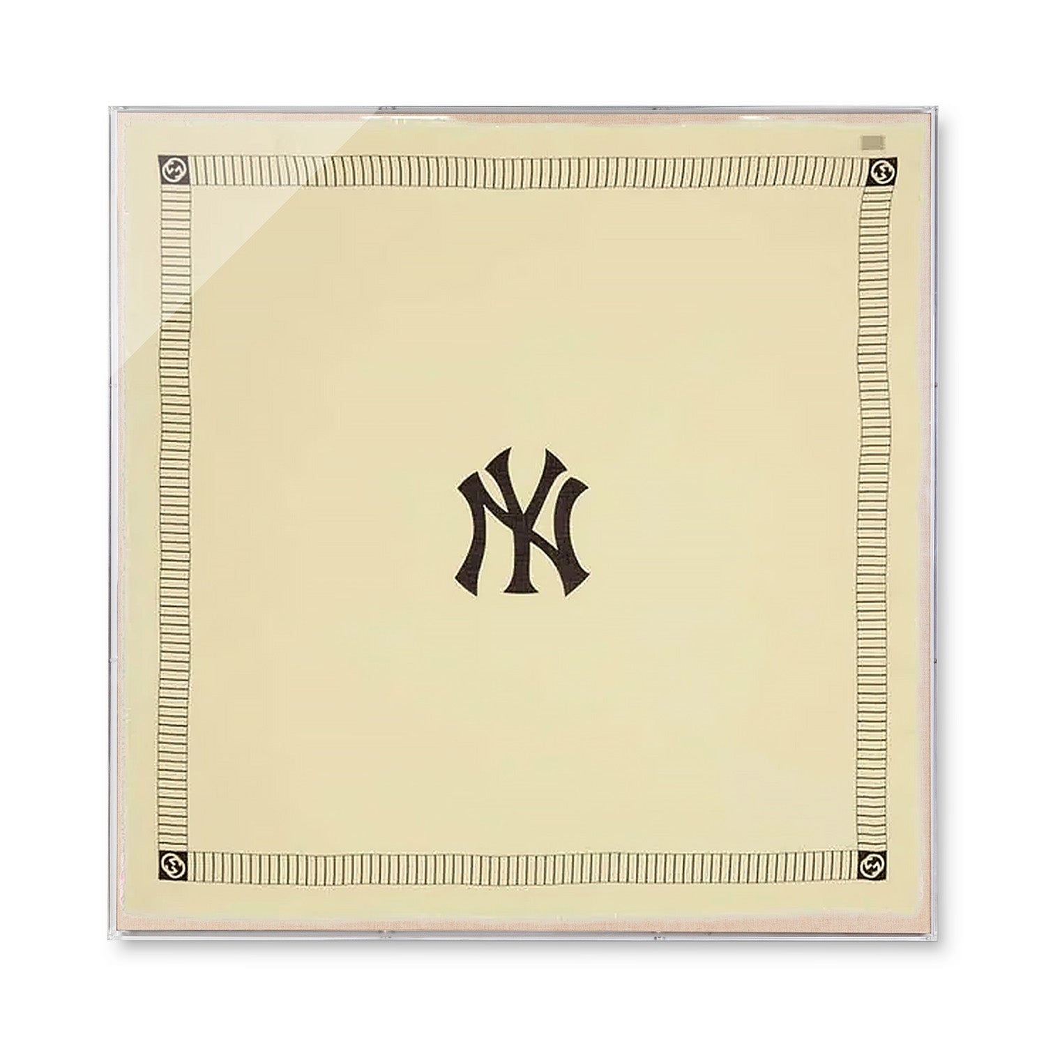 Framed Gucci New York Yankees Silk Scarf 58x58x2 Shadowbox