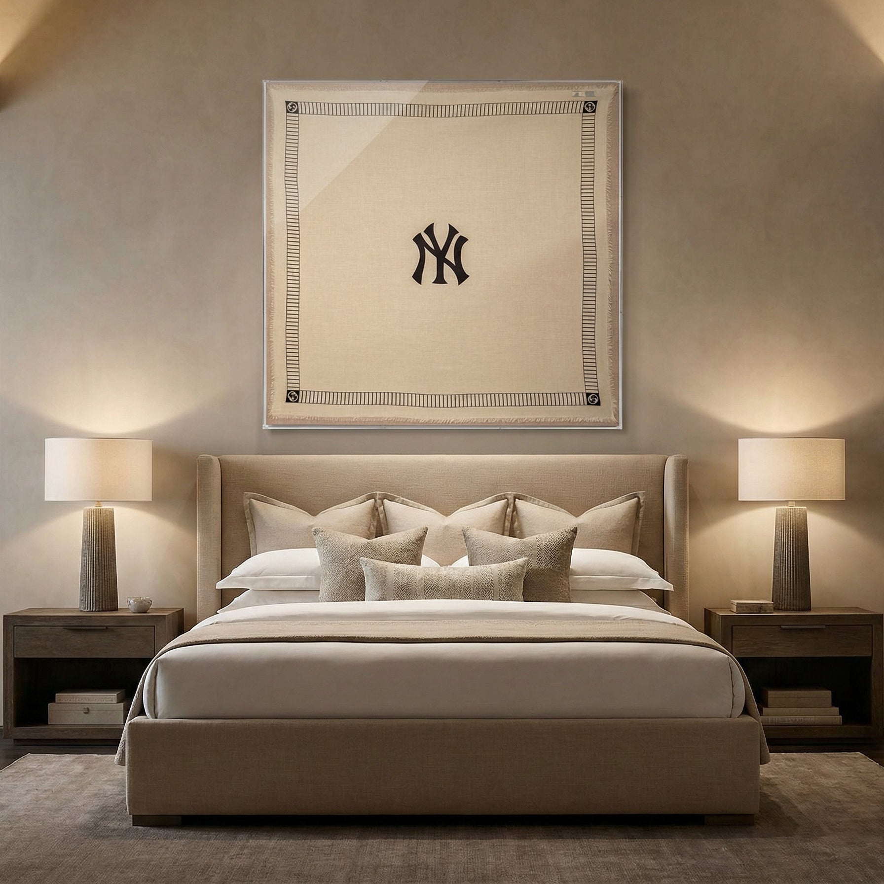 Framed Gucci New York Yankees Silk Scarf 58x58x2 Shadowbox