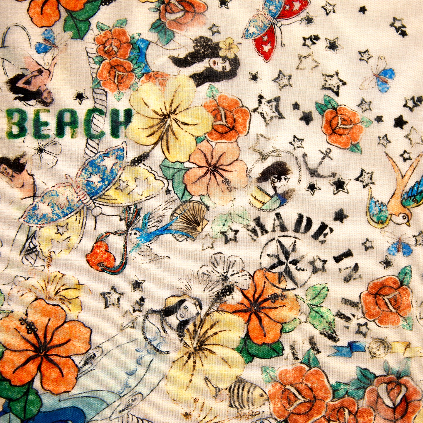 Framed Gucci Beach Floral Print Scarf in a Custom 43x42x2" Shadowbox