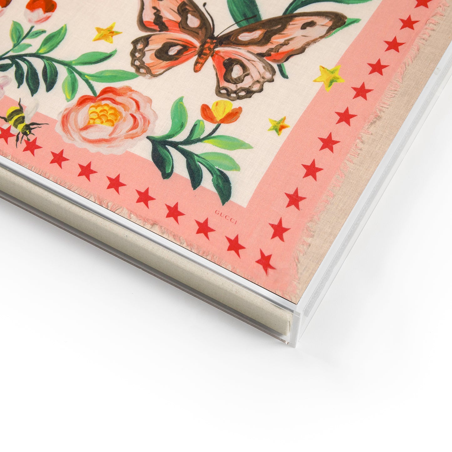 Framed Gucci L'Aveugele Par Amour Scarf in a 58x58x2" Shadowbox