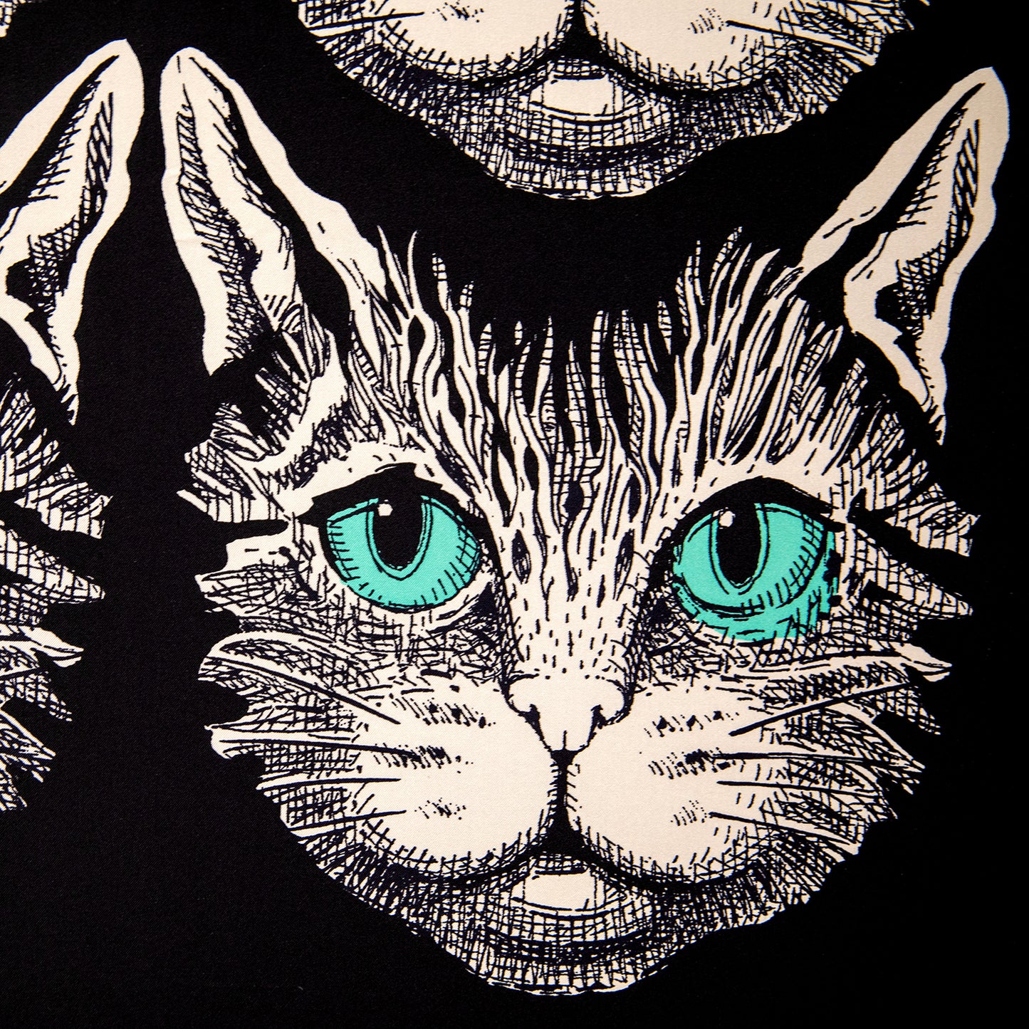 Framed Gucci Cruise 2018 Foulard Forcats Mystic Cat in a 36x36x2" Shadowbox