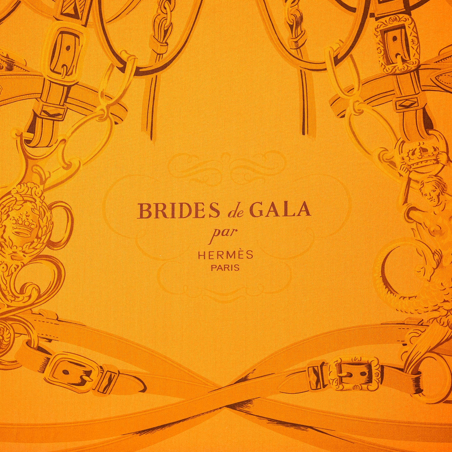 Framed Hermès Brides de Gala Dip-Dye Silk Scarf in a 58x58x2" Shadowbox