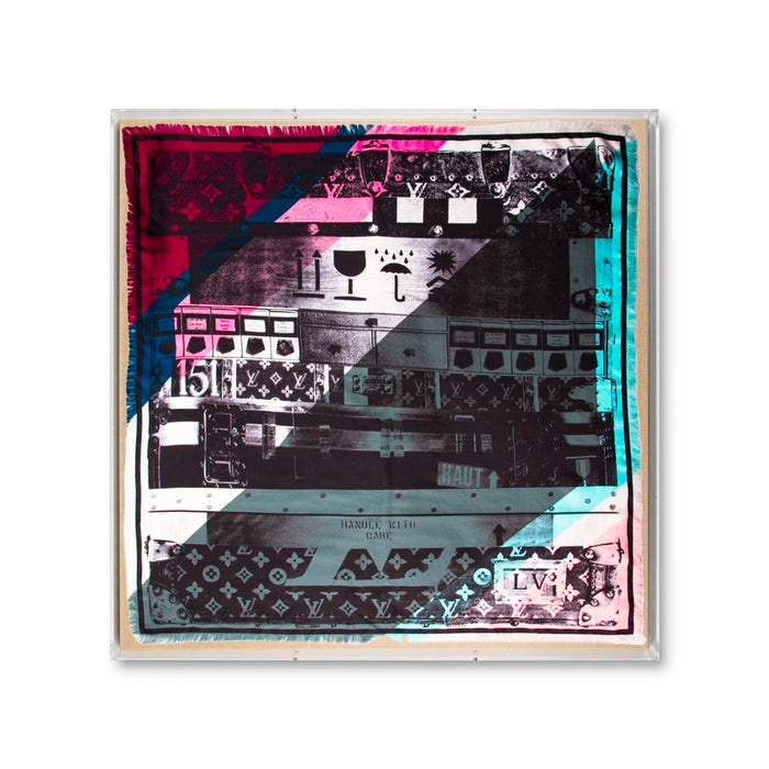 Framed Louis Vuitton Informalle Scarf in a 36x36x2 Shadowbox