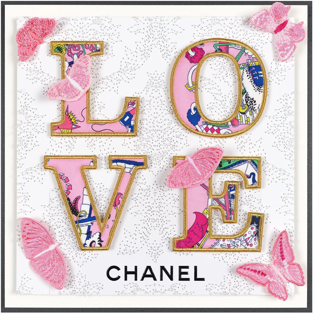 Chanel Love Pink on White by Stephen Wilson 12x12x2