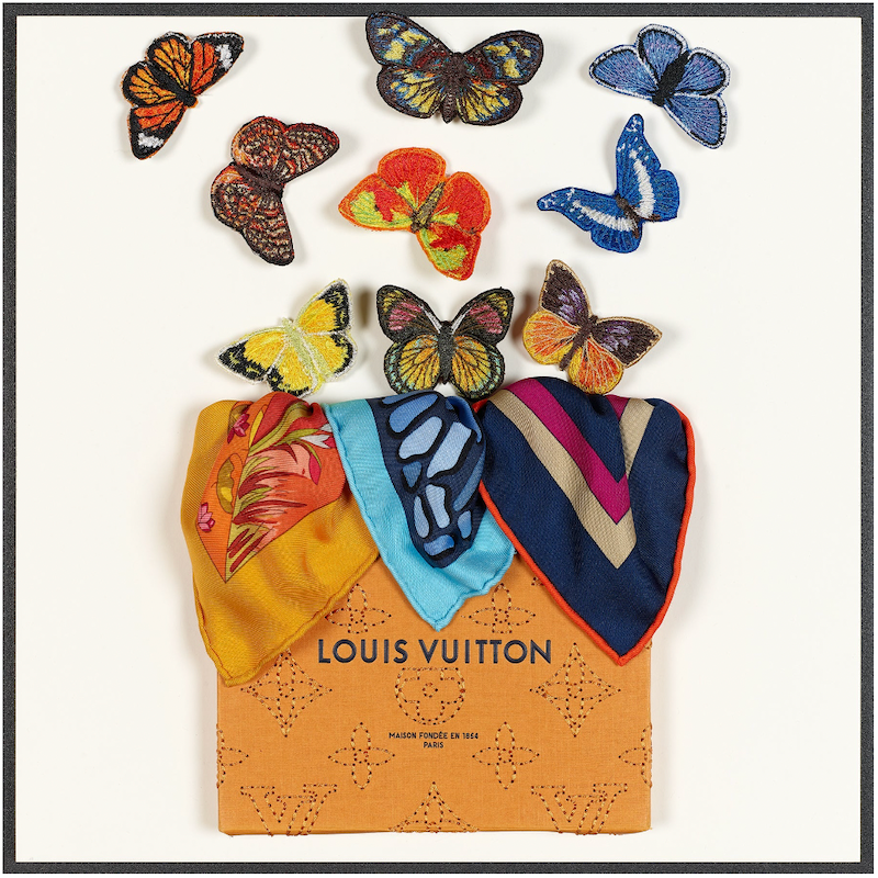 Louis Vuitton Orange Butterfly Surprise by Stephen Wilson 12x12x2"