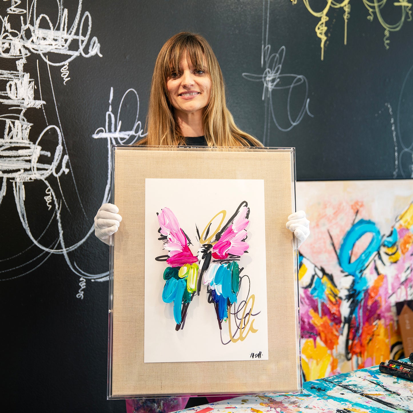 Figurative Sketch No. 2 with Painted Frame by Ash Almonte
