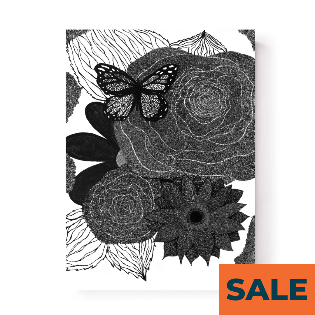 Butterfly on Roses by Sophia Bednarz Sample Sale Fine Art Print