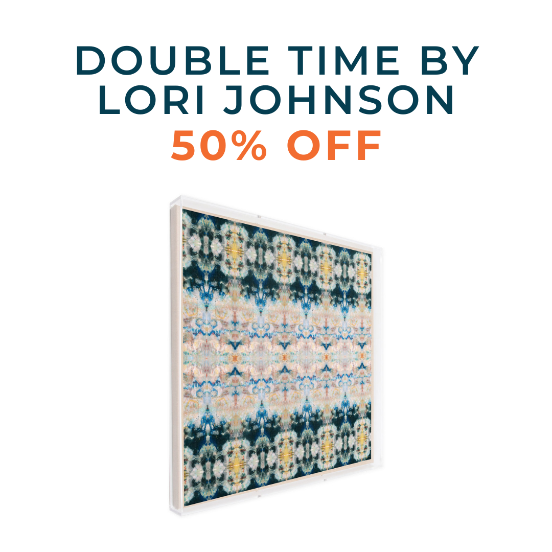 Double Time Framed Scarf by Lori Johnson in 36x36x2 Shadowbox