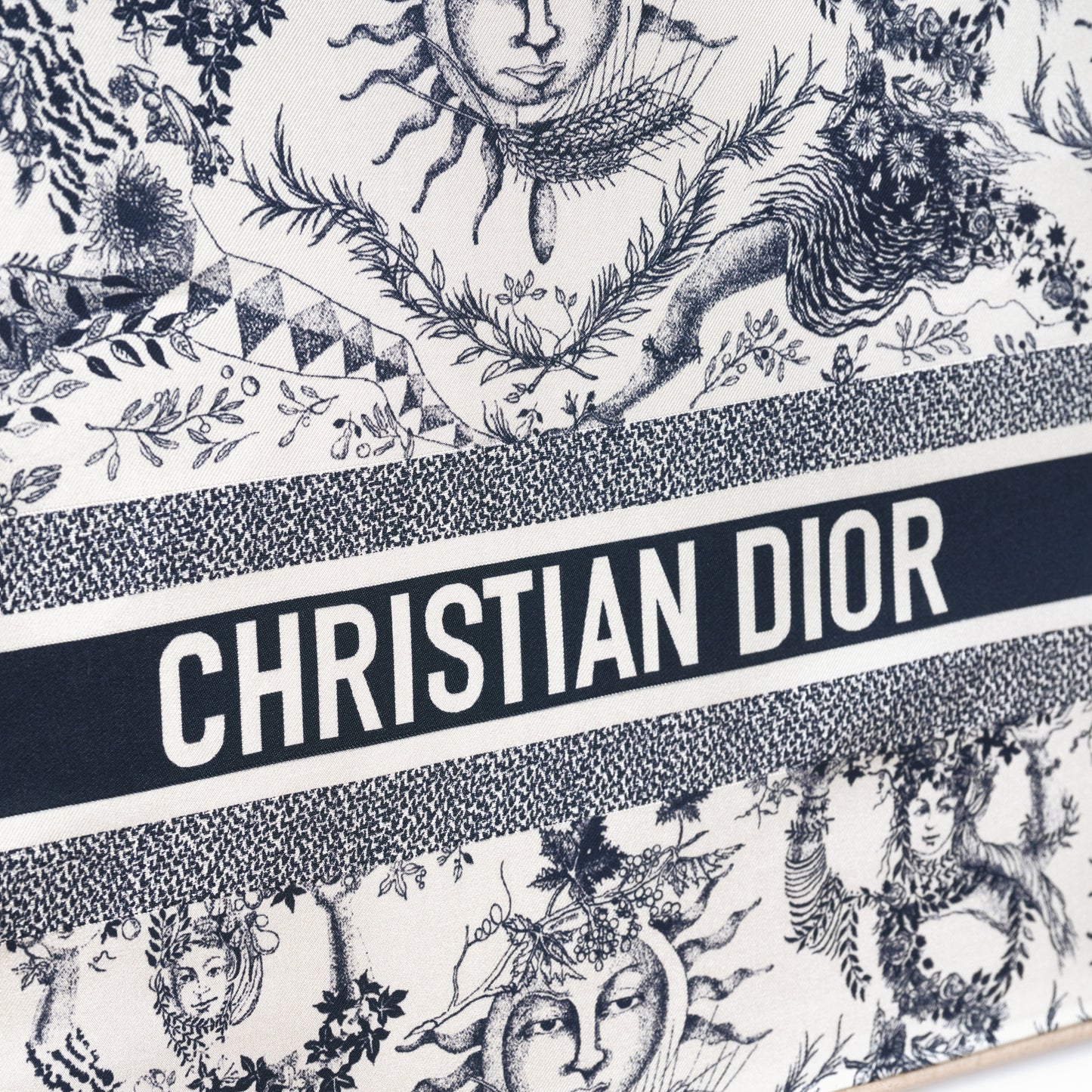 Framed Christian Dior Toile de Jouy Silk Scarf in a 36x36x2" Shadowbox