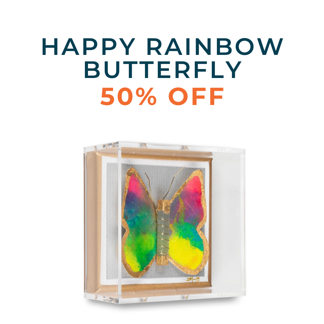 Happy Rainbow Butterfly by Dana Manly