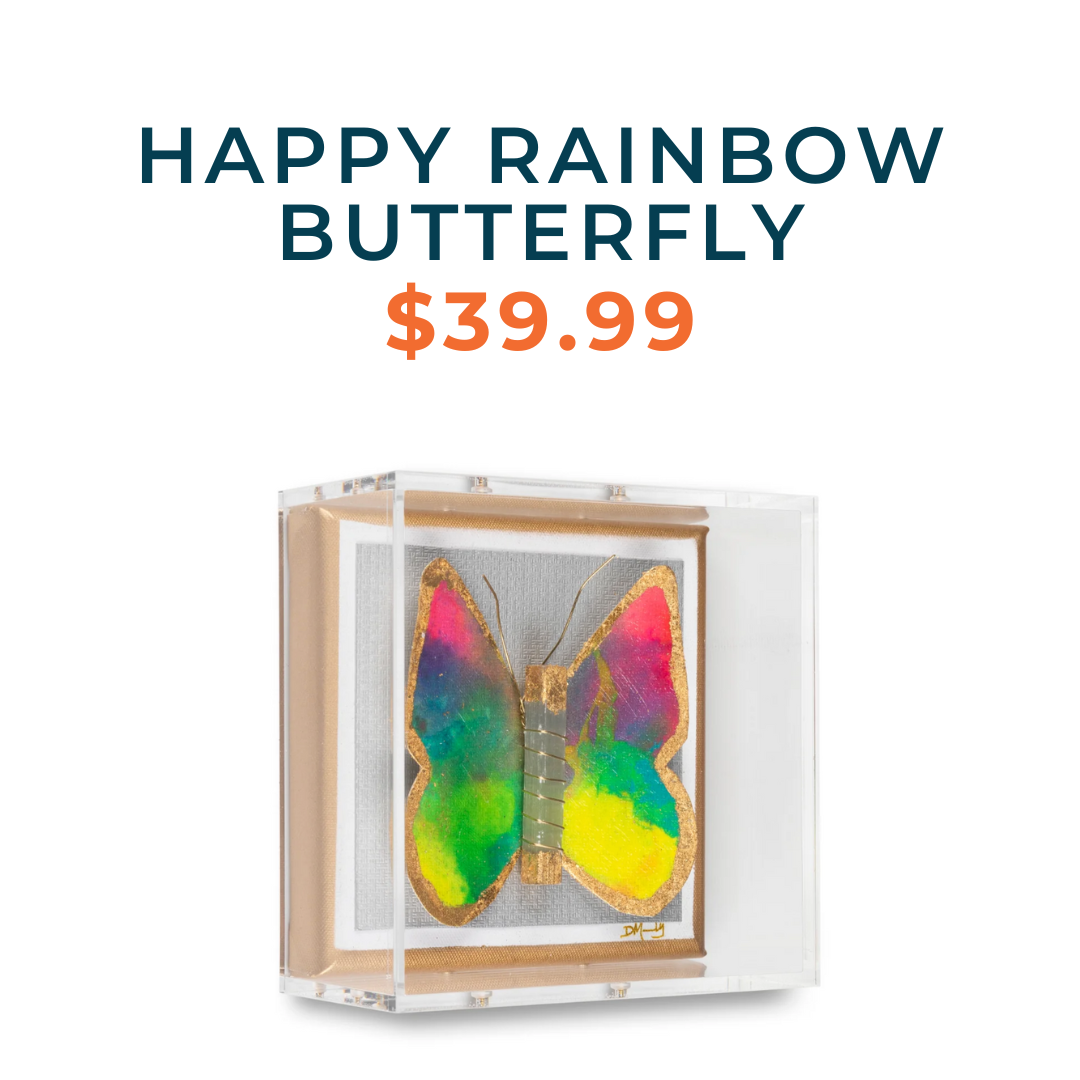 Happy Rainbow Butterfly by Dana Manly