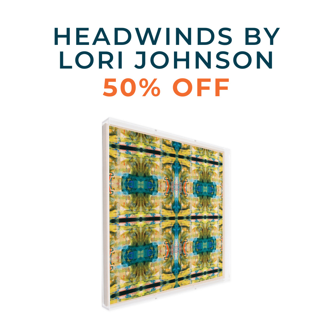 Headwinds Framed Scarf by Lori Johnson in 36x36x2 Shadowbox