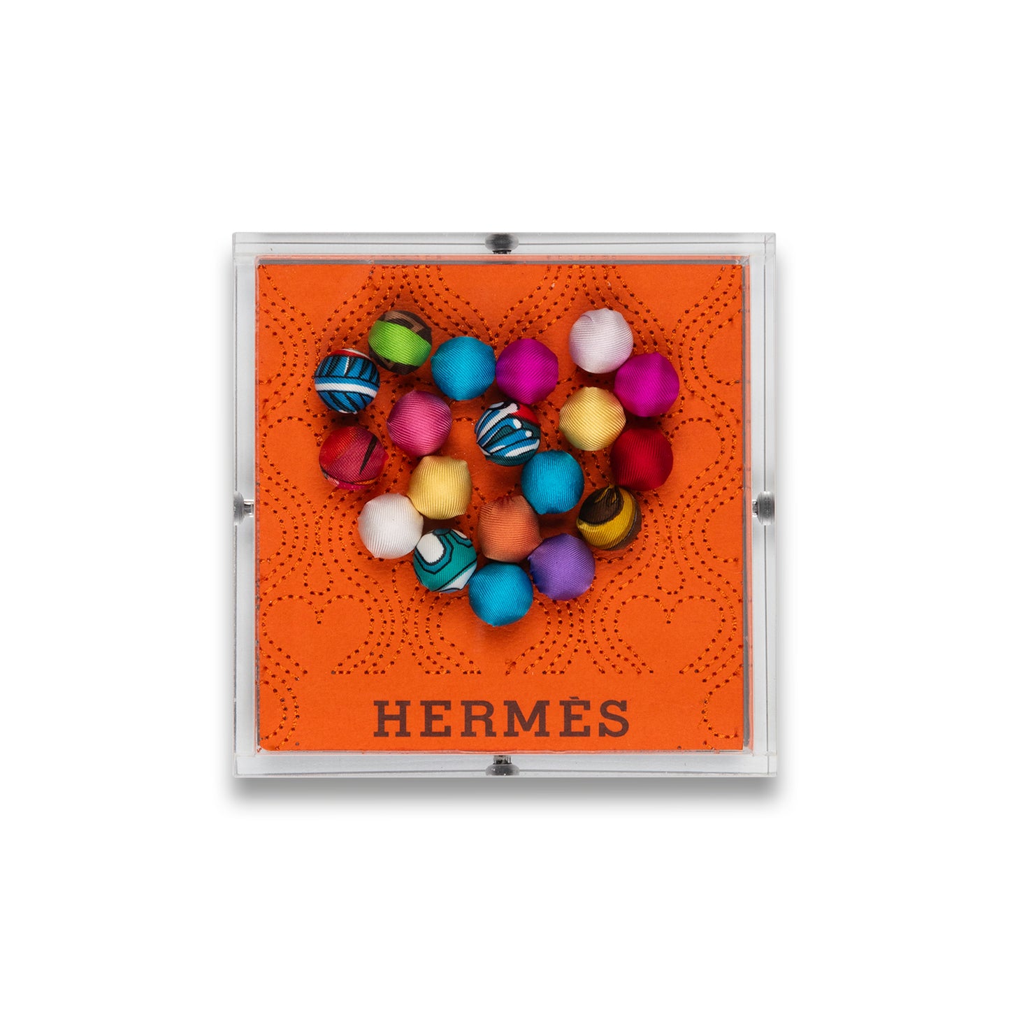 Petite Hermes Pom-Pom Heart by Stephen Wilson (5x5x2")