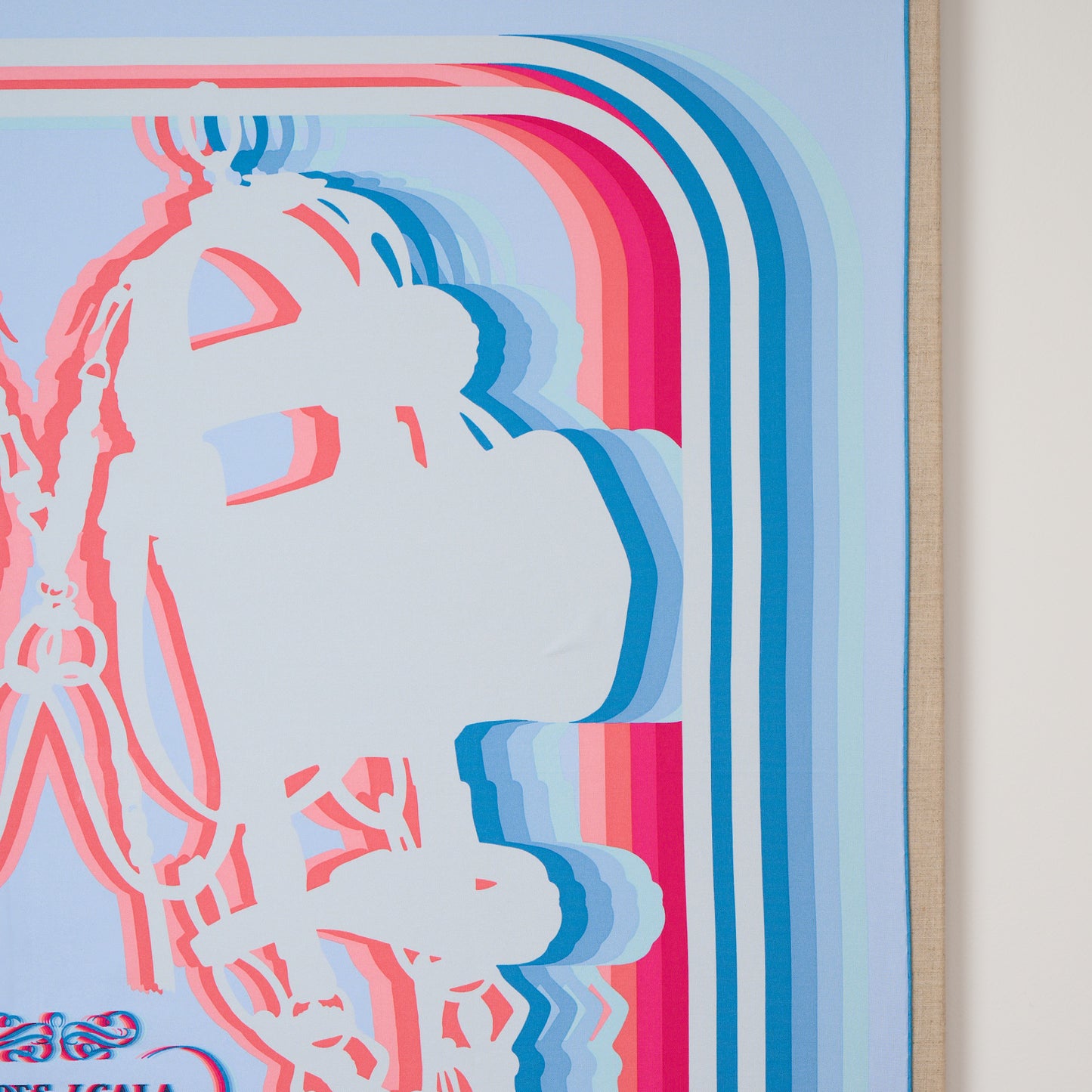 Framed Brides De Gala Hermès Shadow Silk Scarf in a 36x36x2" Shadowbox Rose Rif Edition