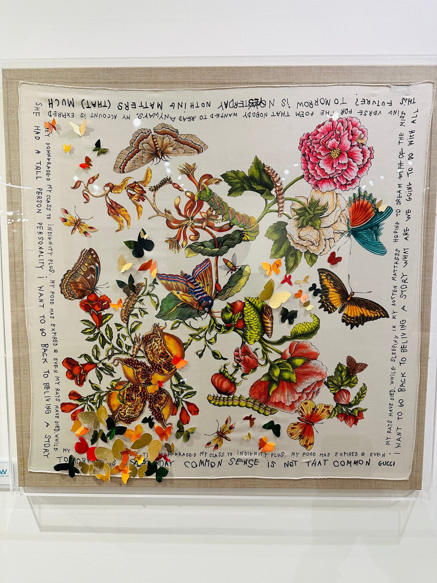 Framed Embellished Gucci Garden Coco Captain in a 36x36x2 Shadowbox