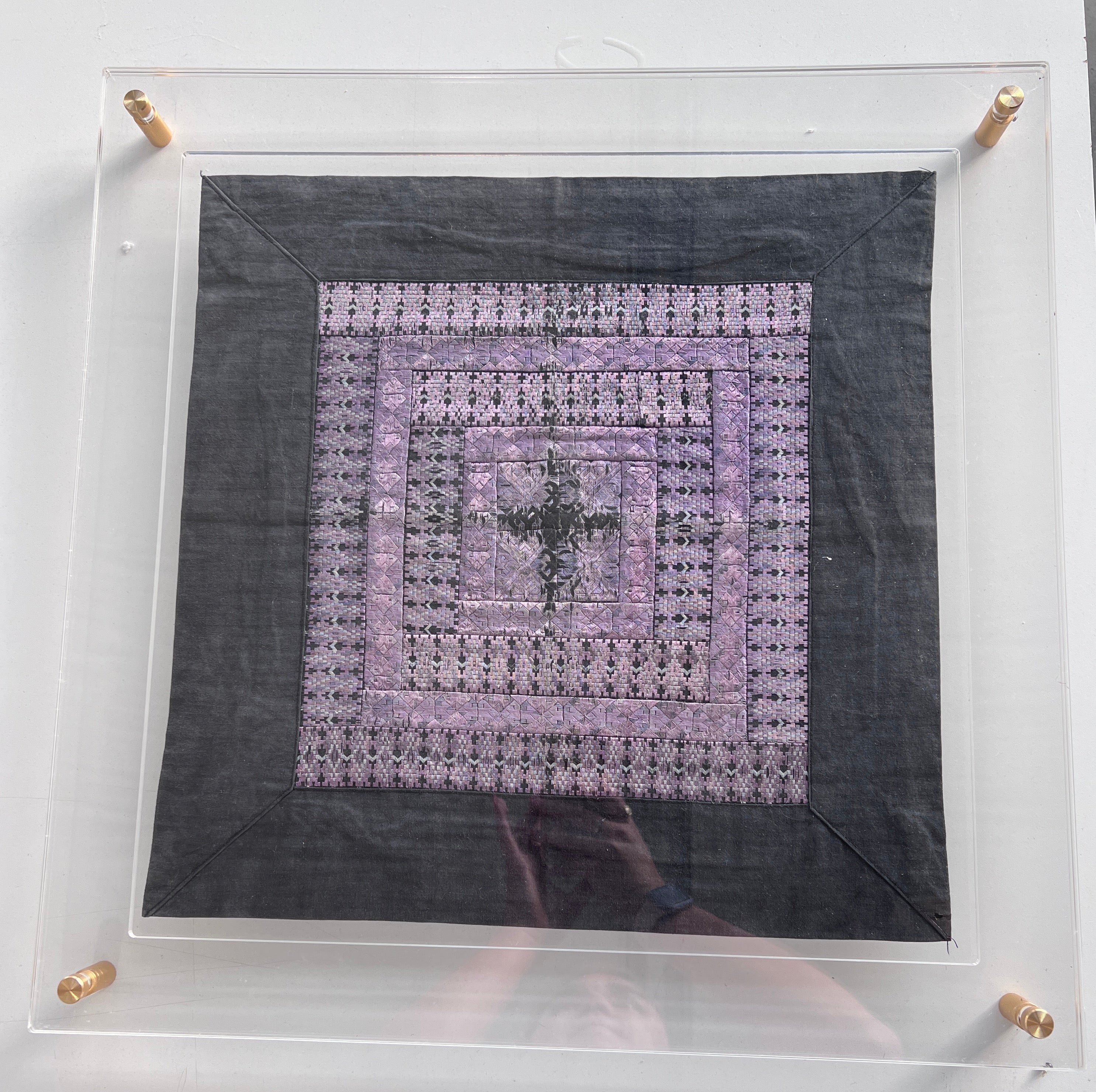Purple & Black Handkerchief Black Friday Sale Double Panel Framed Art