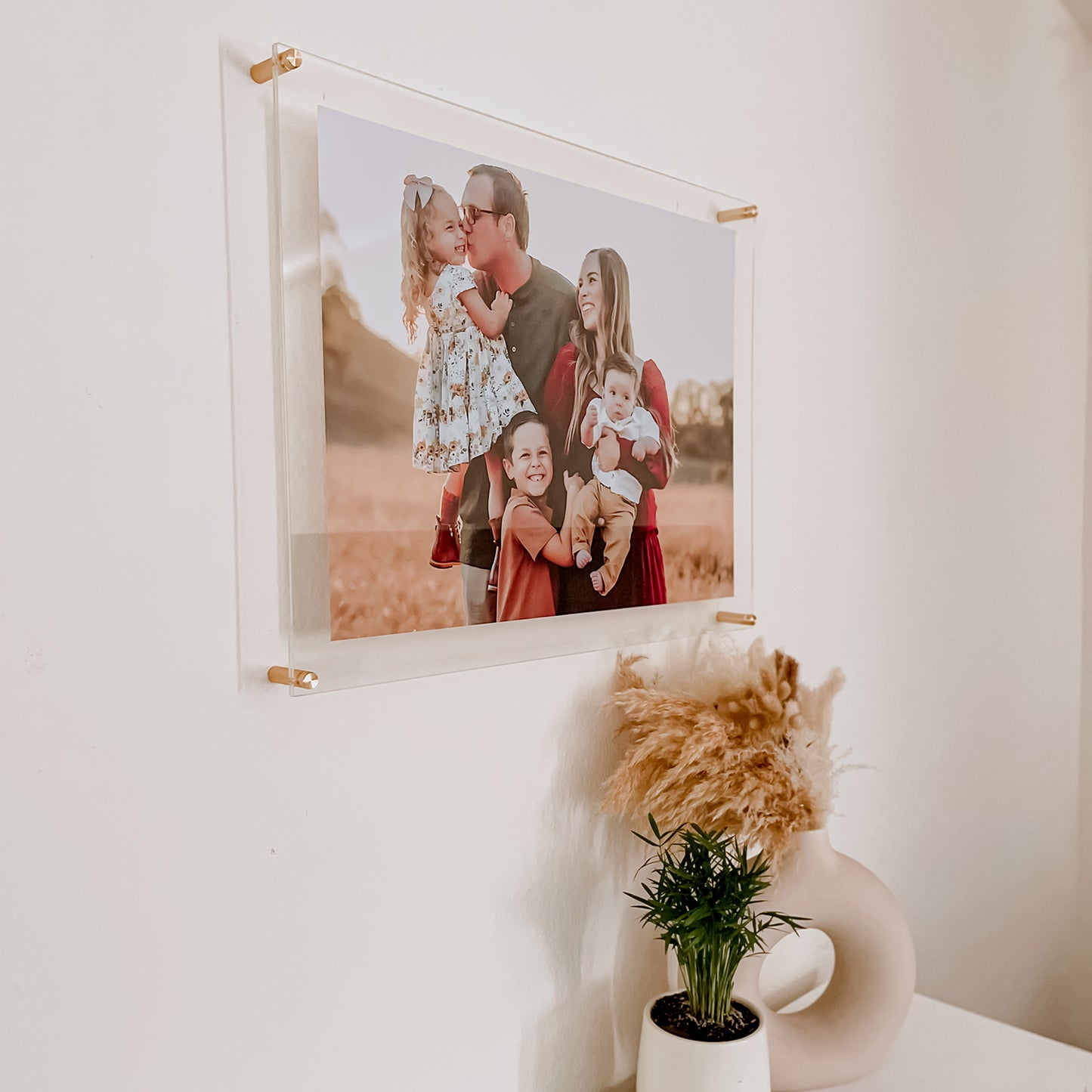 18x24" Photo Floating Acrylic Clear Picture Frame (Frame Size 21x27")