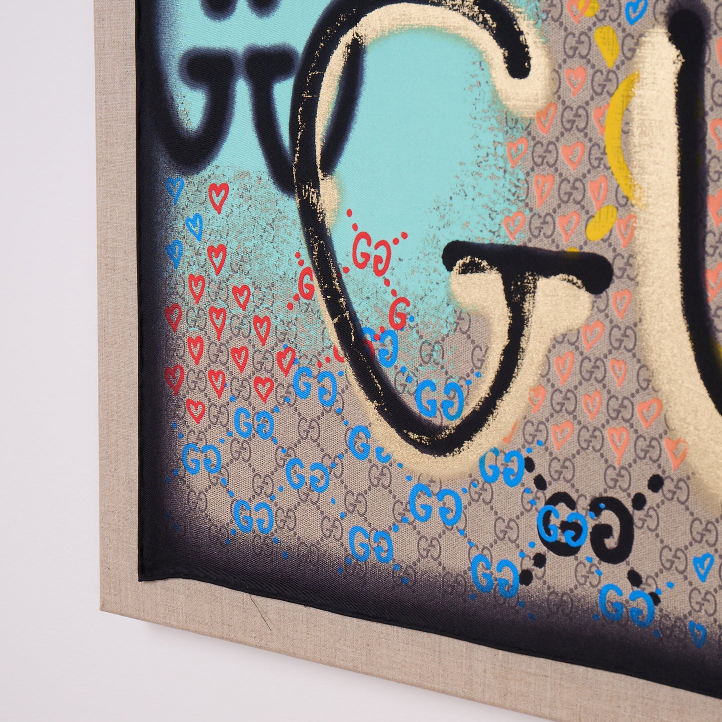 Framed Life Is Gucci Silk Scarf in 36x36x2" Shadowbox