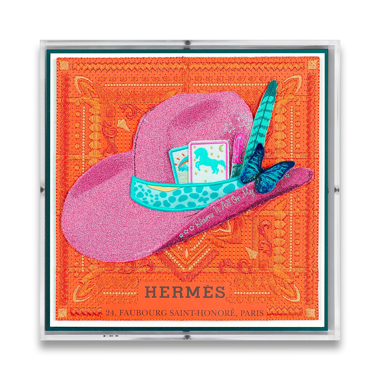 Hermès Aspen Vintage Pink/Aqua by Stephen Wilson (12x12x2