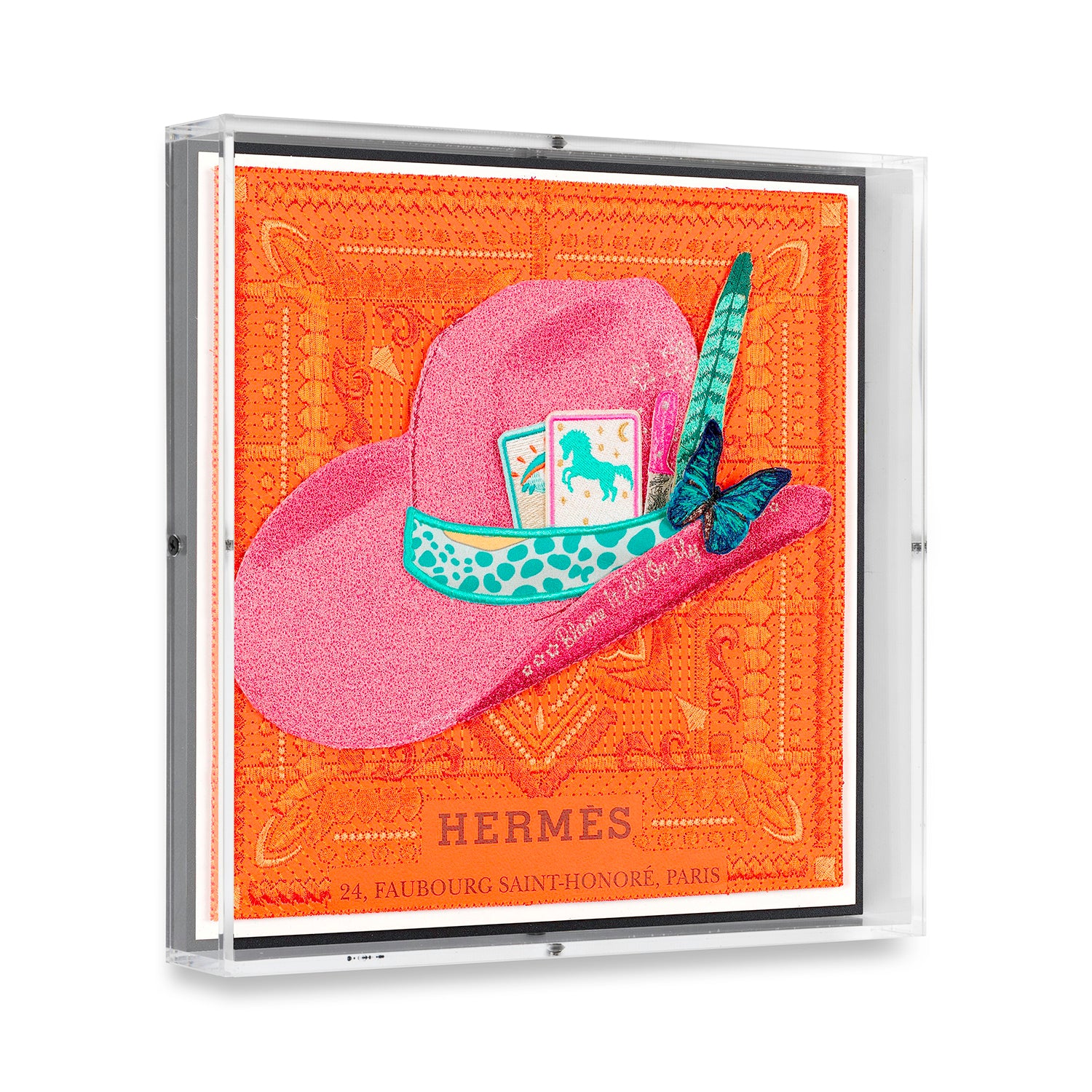 Hermès Aspen Vintage Pink/Aqua by Stephen Wilson (12x12x2