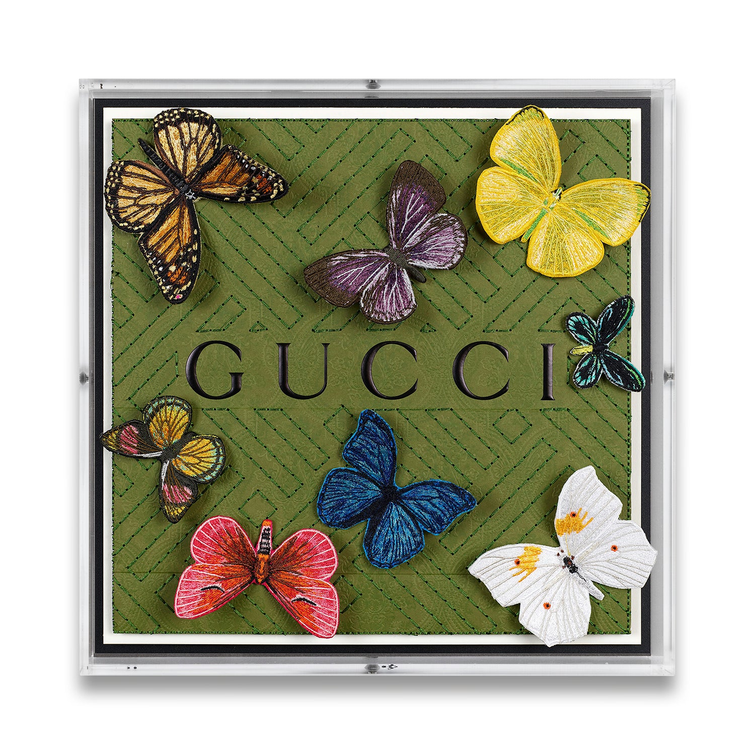 Gucci Butterfly Swarm by Stephen Wilson (12x12x2")