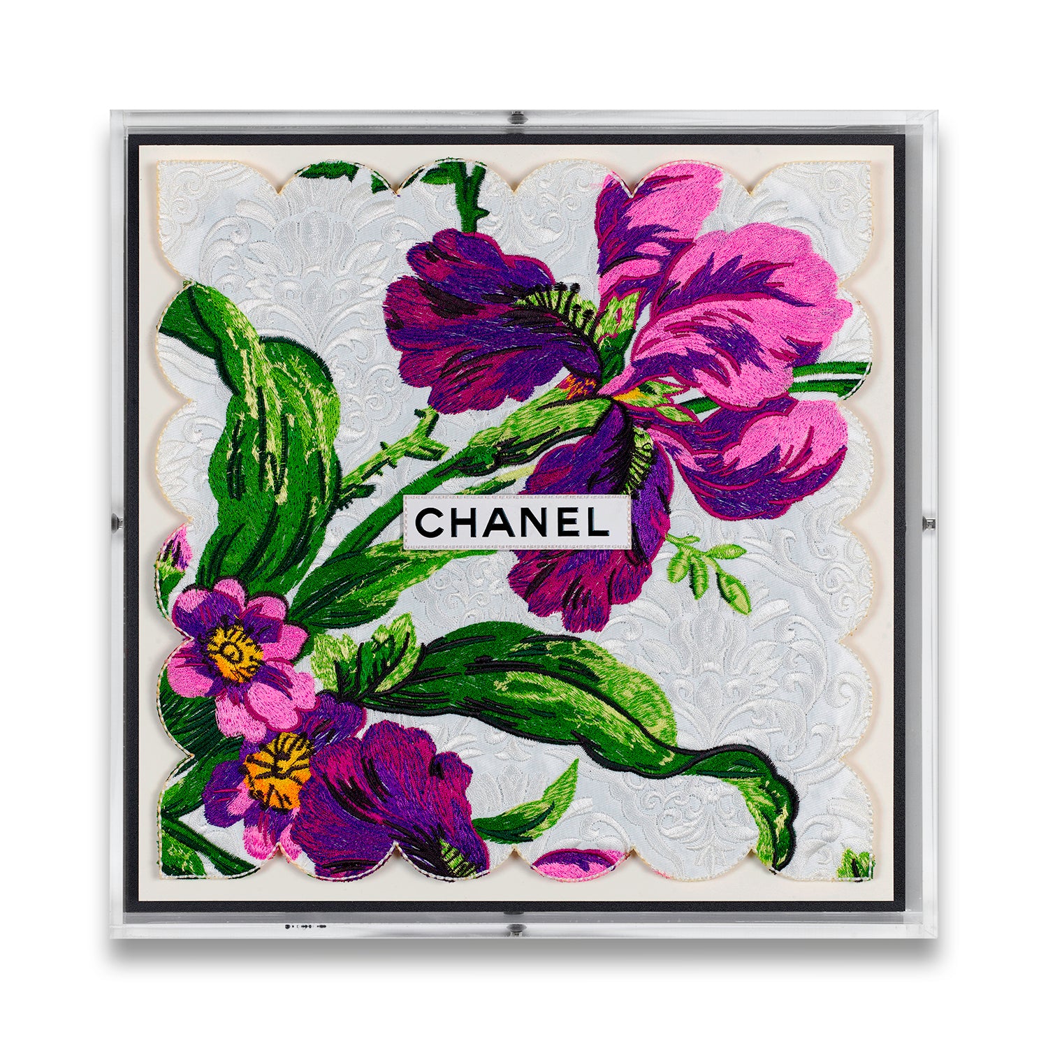 Chanel Embroidered Tapestry by Stephen Wilson (12x12x2