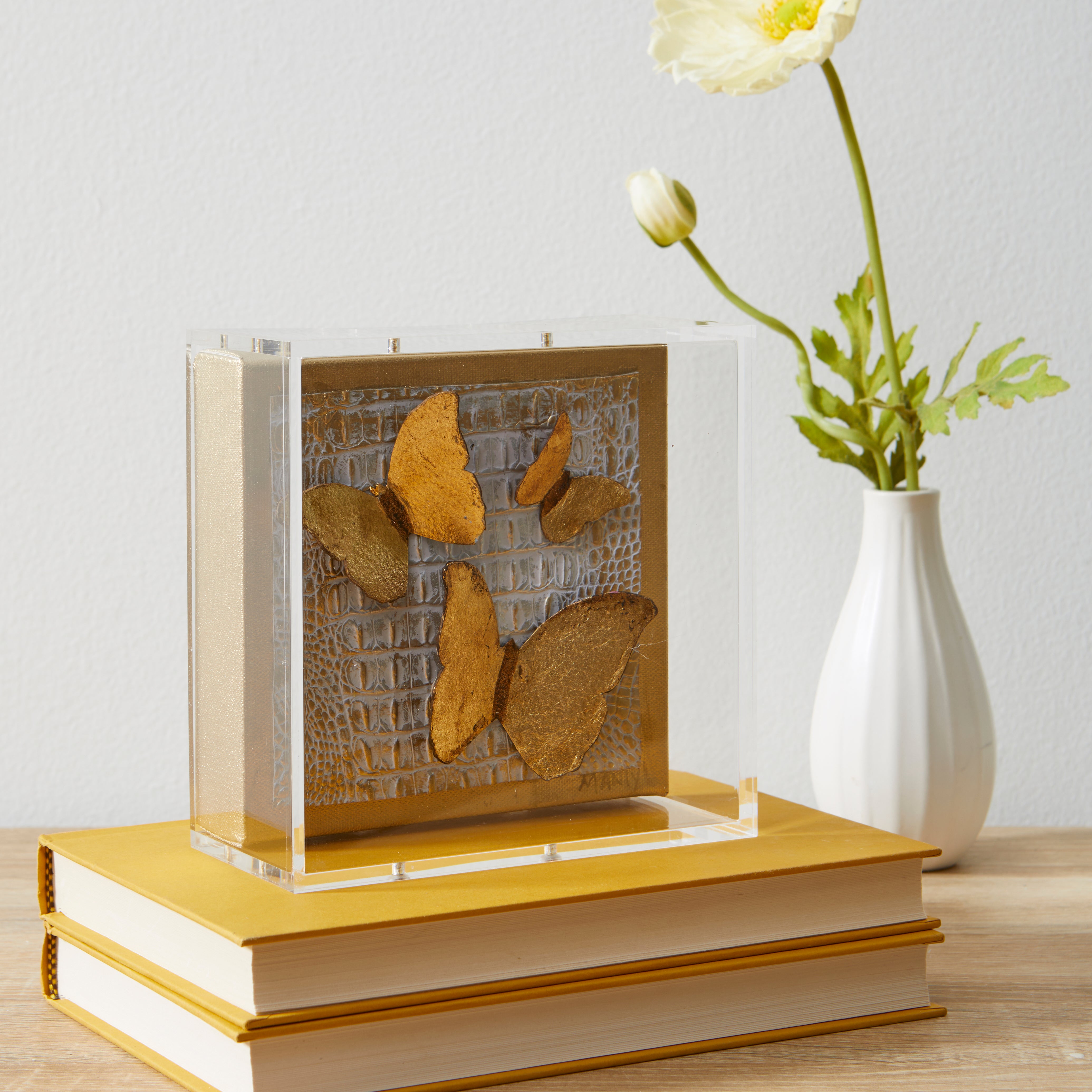 Modern Acrylic Shadowbox with Linen Canvas 2