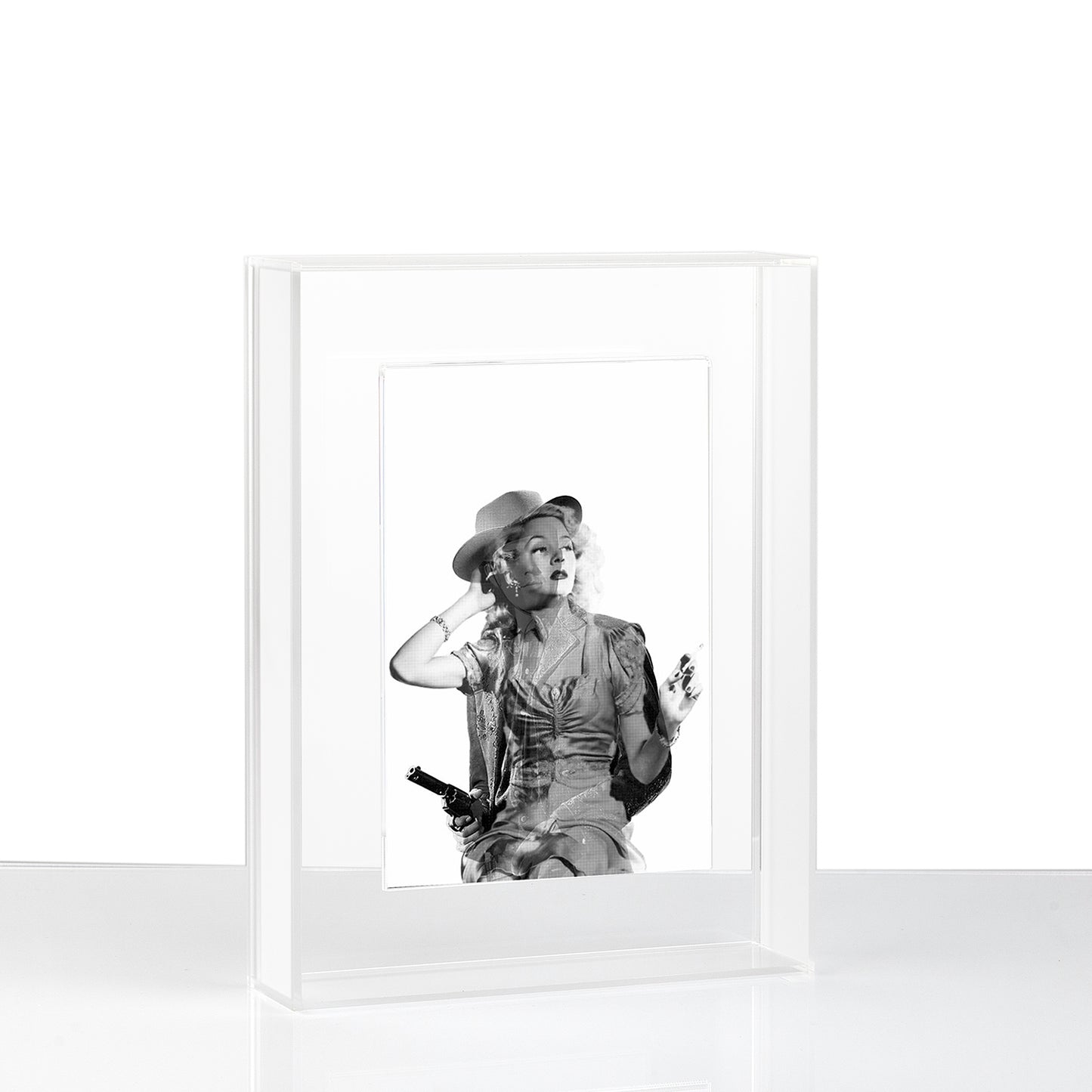 Smoking Gun by B. Shawn Cox 4x6  Framed In Your Choice of Float Frame with Magnetic Photo Holder