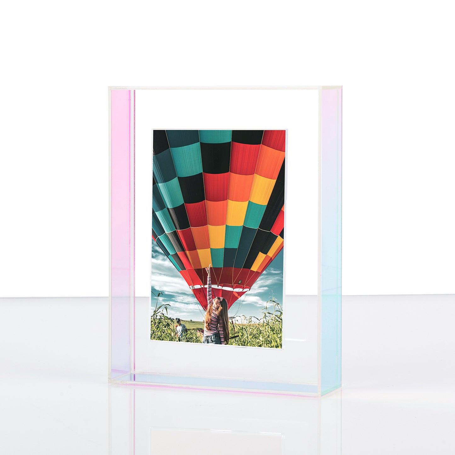 Float Frame for Tabletop or Wall with Magnetic Photo Holder