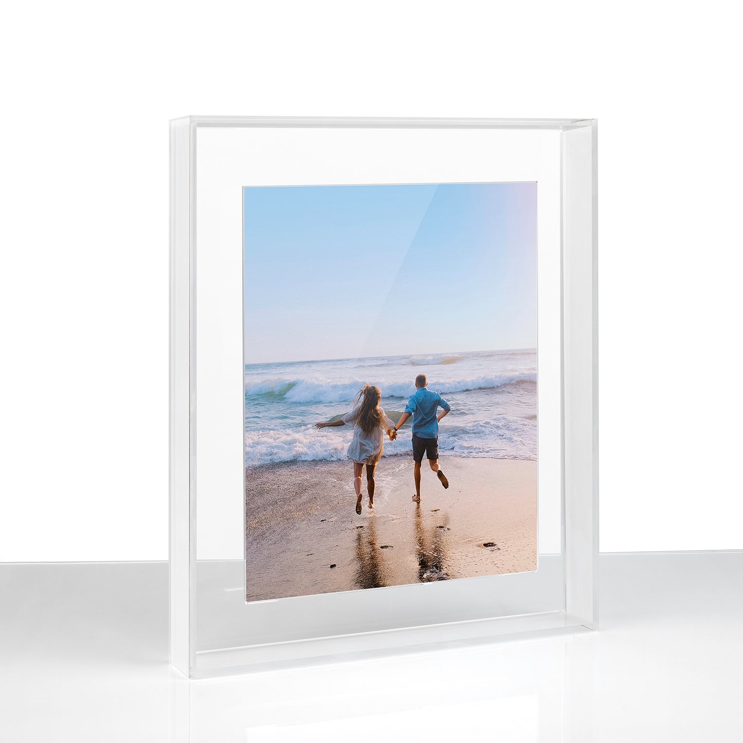Case Pack of Five Float Frame for Tabletop or Wall with Magnetic Photo Holder (CHOOSE YOUR SIZE)