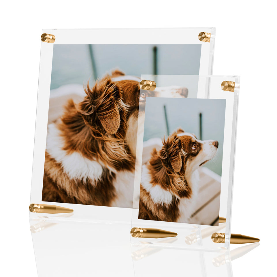 4x6 Picture Frame 2 Pack Black With Gold Edge Glass Pane Frames