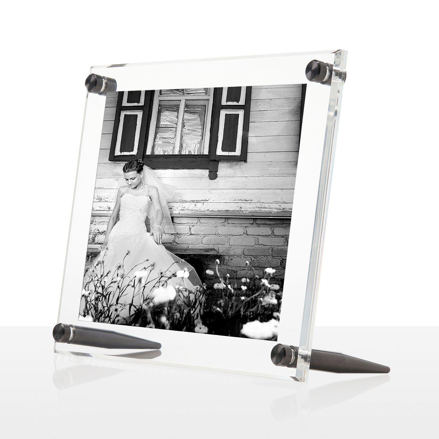 Acrylic Bevel Tabletop Float Frame for 4x6" Photos