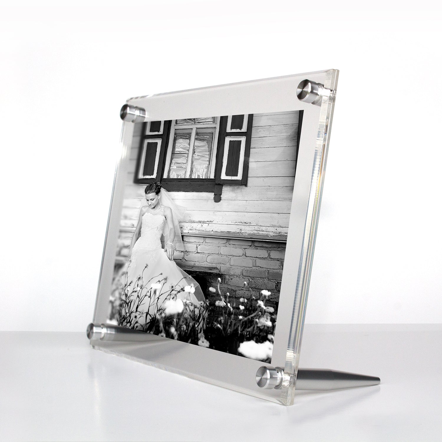 Acrylic Bevel Tabletop Float Frame for 4x6" Photos