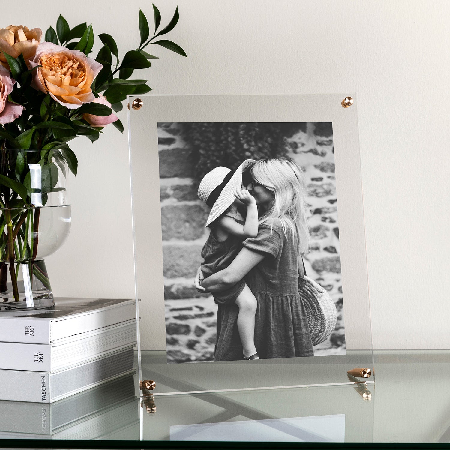 Acrylic Bevel Tabletop Float Frame for 9x12