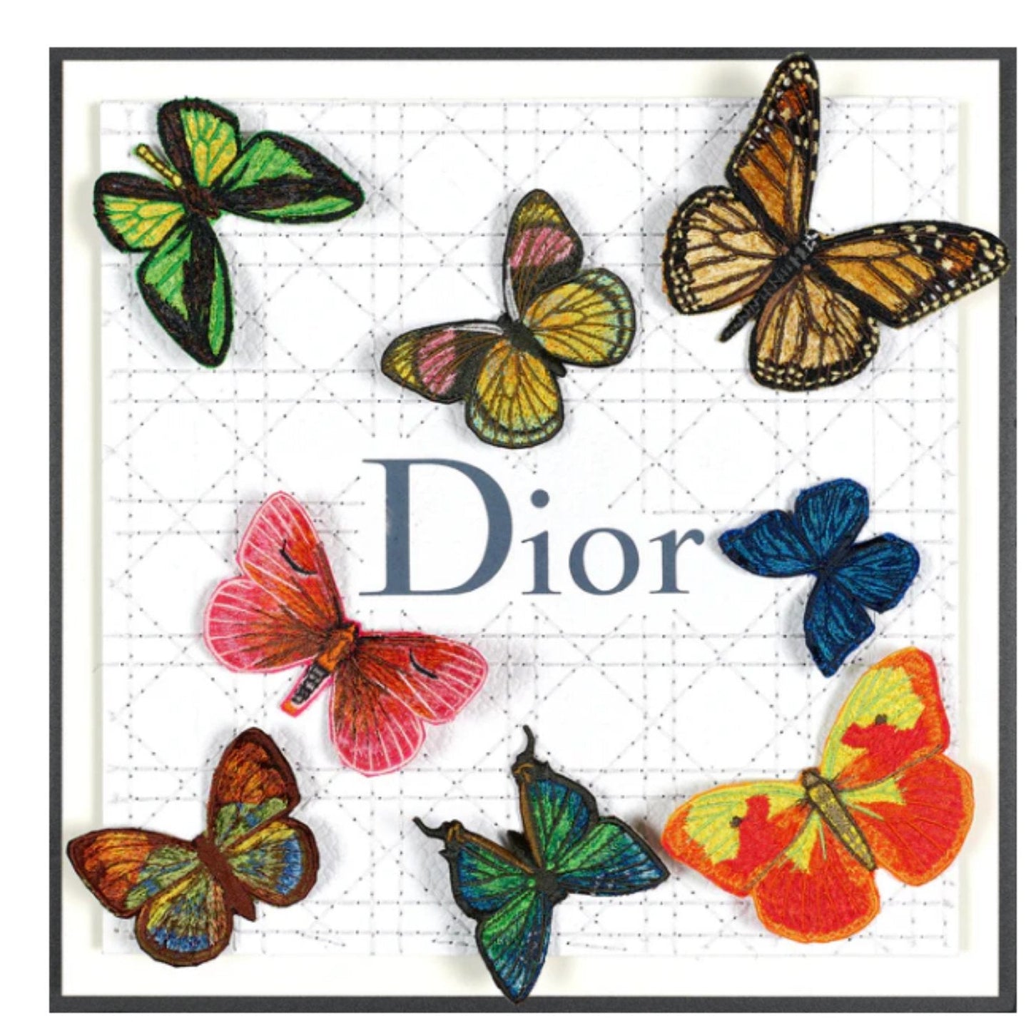 Dior White Butterfly Swarm by Stephen Wilson (12x12x2")