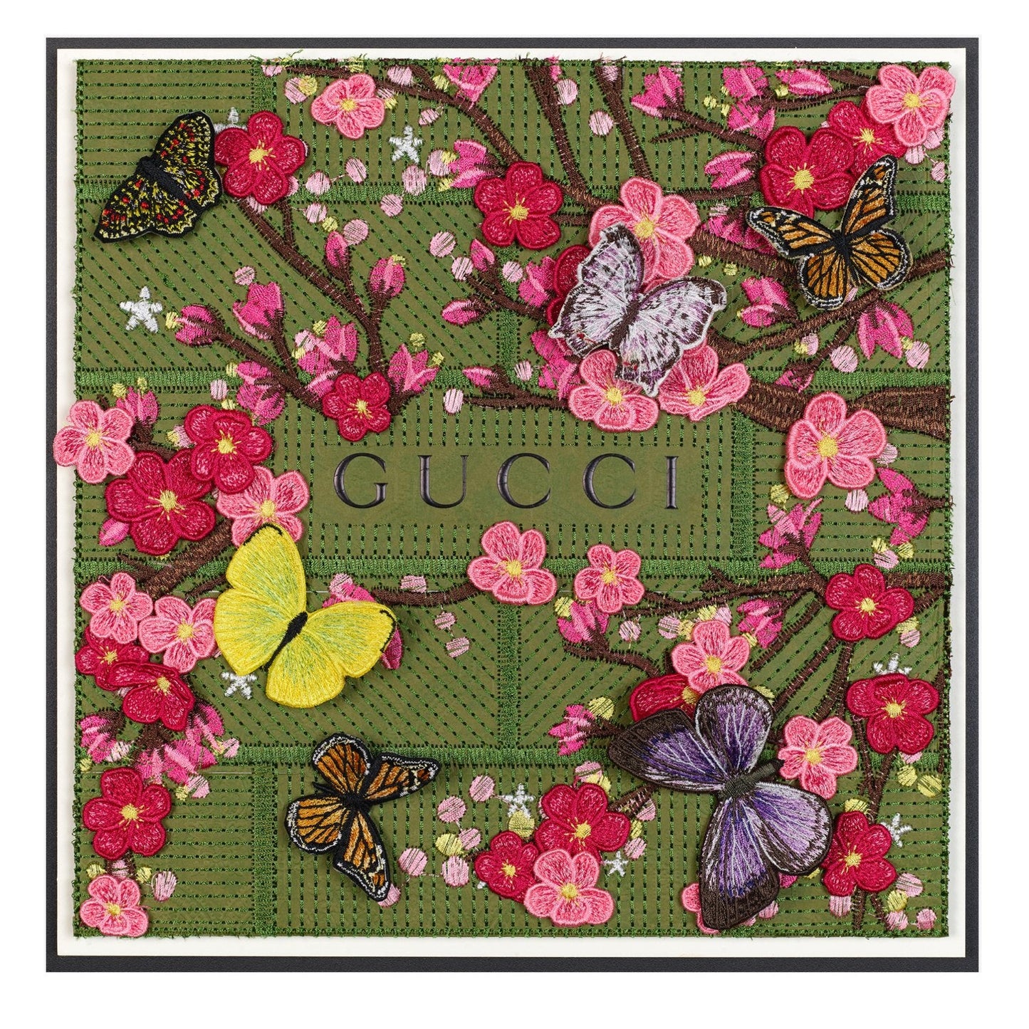 Gucci Green Cherry Blossoms by Stephen Wilson (12x12x2")