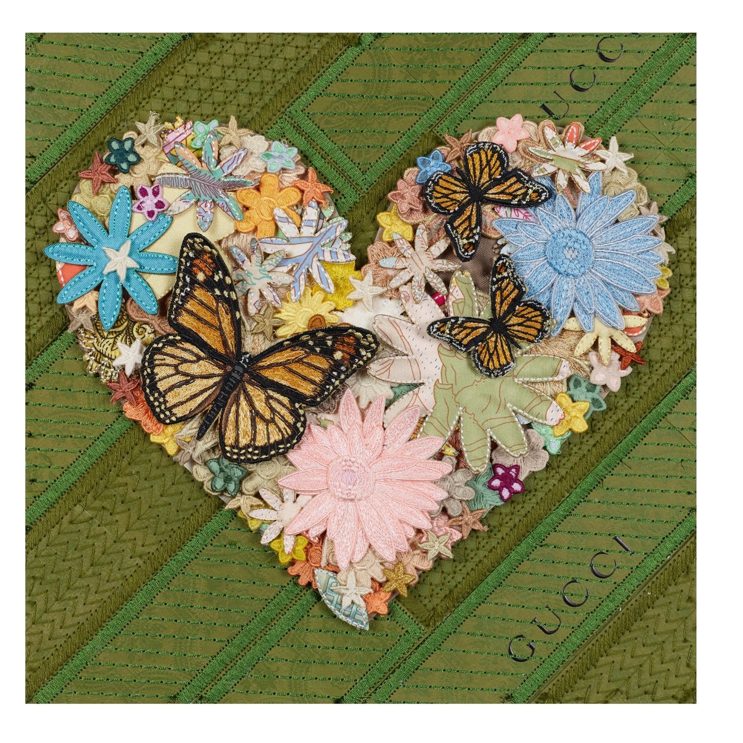 Gucci Green Gypsy Heart by Stephen Wilson (12x12x2")