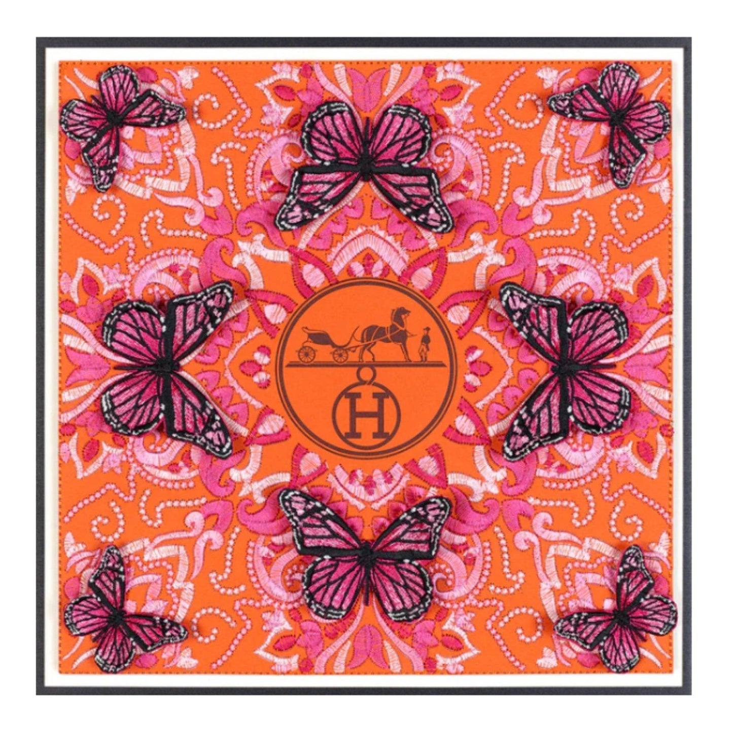 Hermès Pink Symmetry by Stephen Wilson (12x12x2")