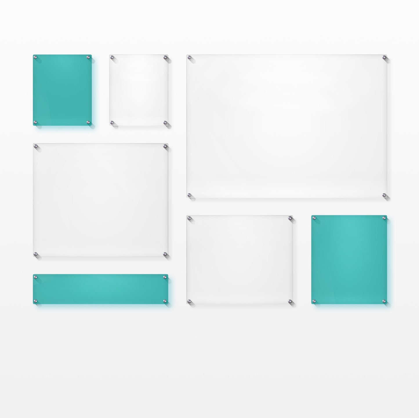 Mondrian 59" Double Panel Wallscape (Choose Your Color or Clear)